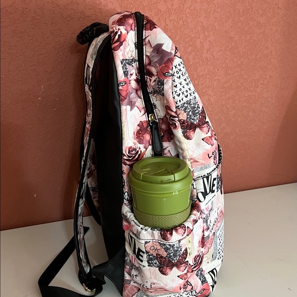 Betsey Johnson Pink Floral Love Backpack - Picture 5 of 8